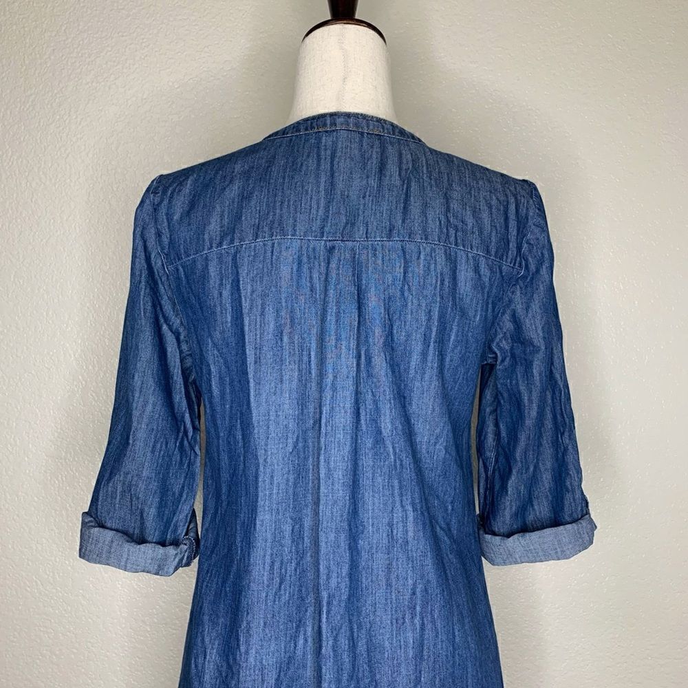 Spense Lyocell Blend Women’s Blue Chambray Shirt Dress - Picture 9 of 13